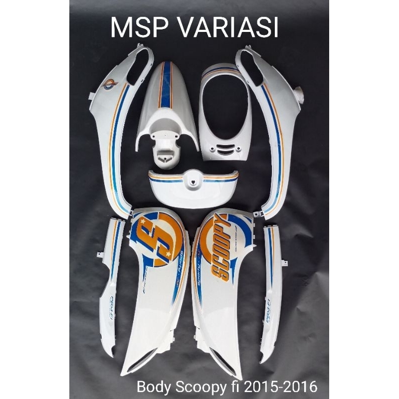 Scoopy fi Putih 2013 2014 2015 2016 83600-K16-900RSW &  83500-K16-900RSW Cover Body R/L Kanan Kiri S