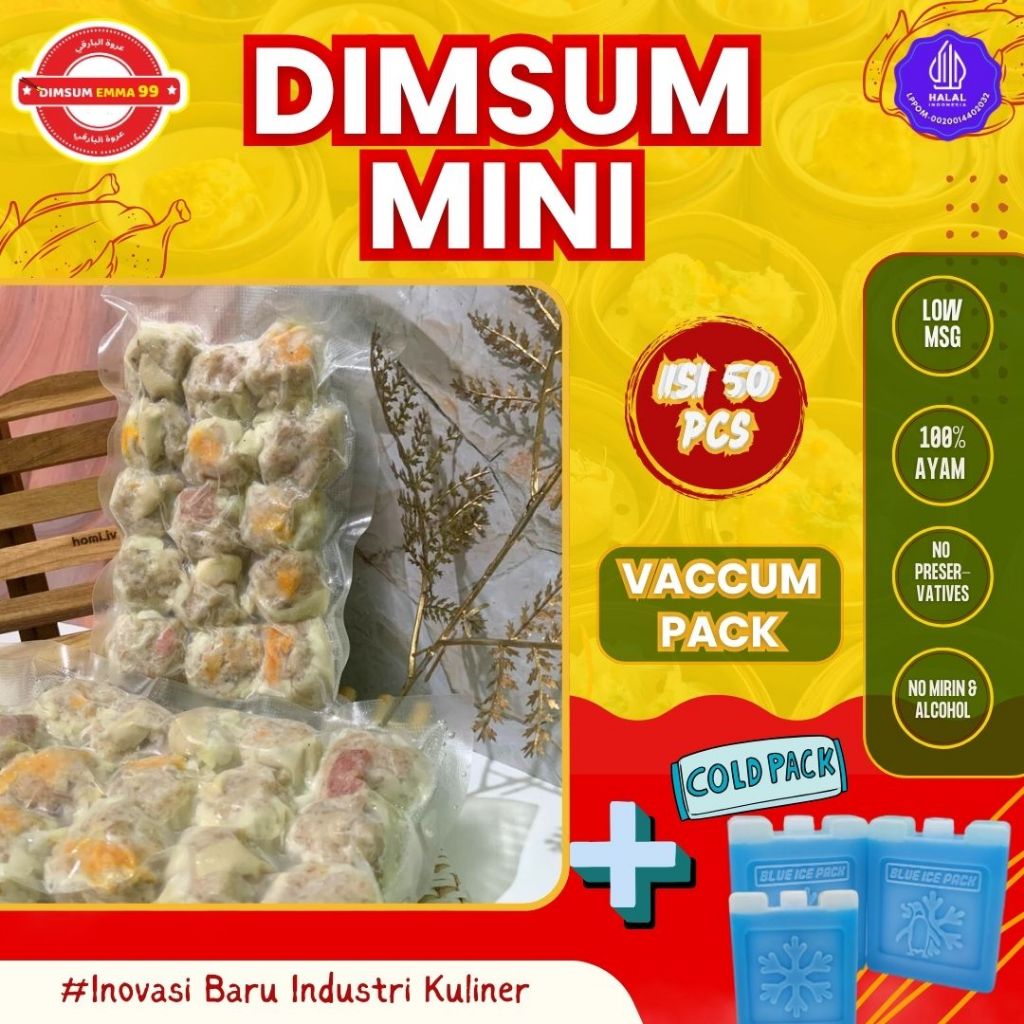 

Dimsum Mini Vaccum isi 50 pcs Frozen Food + ICE PACK Khusus Pengiriman Regular