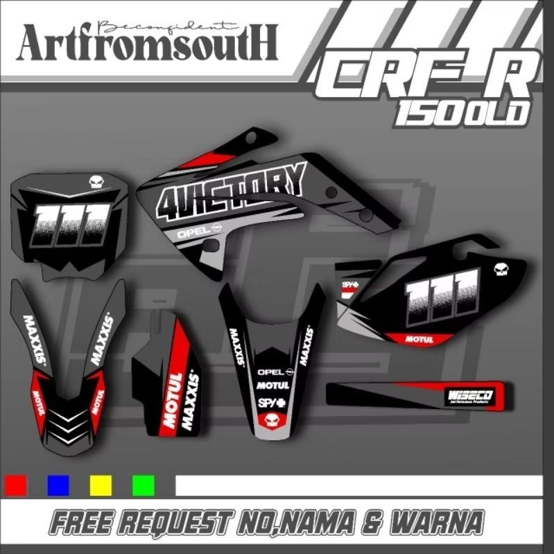 DECAL CRF150R OLD RED