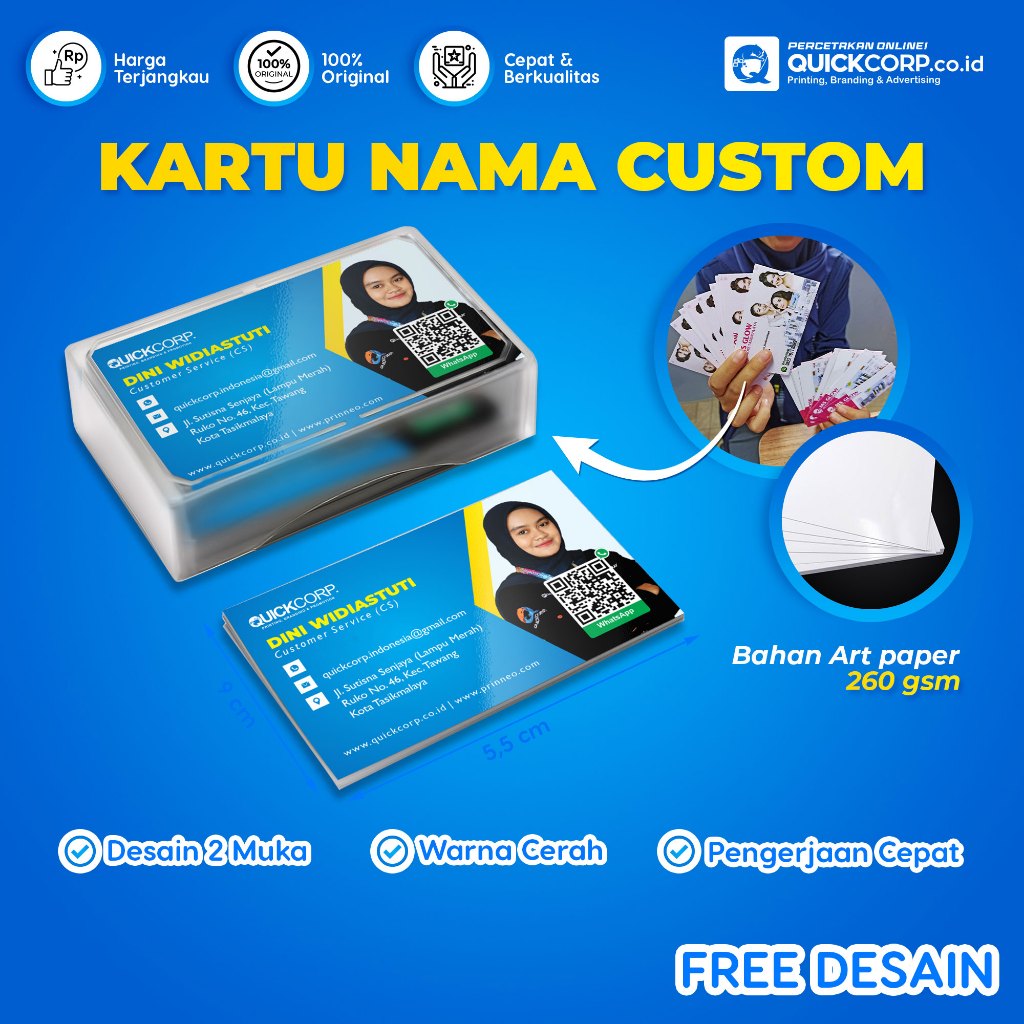 

Cetak Kartu Nama Costum - Kartu Nama Custom untuk Bisnis, Perusahaan, Event, DLL