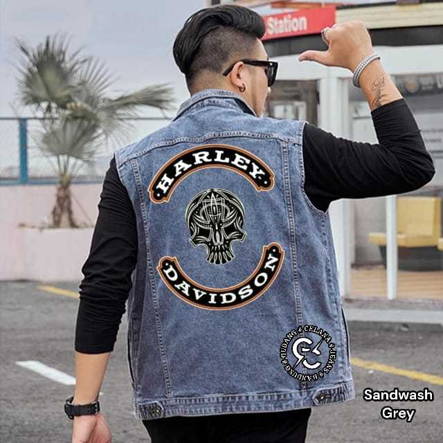 ROMPI JEANS PRIA MOTOR Harley SANDWASH Grey VEST Body Protector Bikers Sakatsu DISTRO