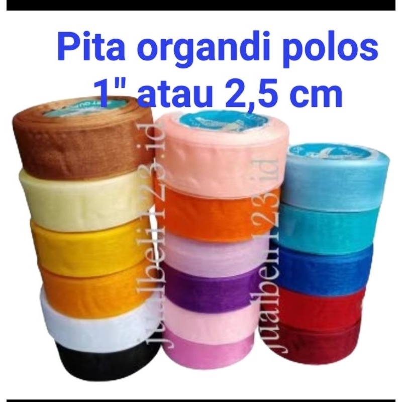 

Pita Organdi polos 1 inch atau 2,5cm terdiri dari 21 warna