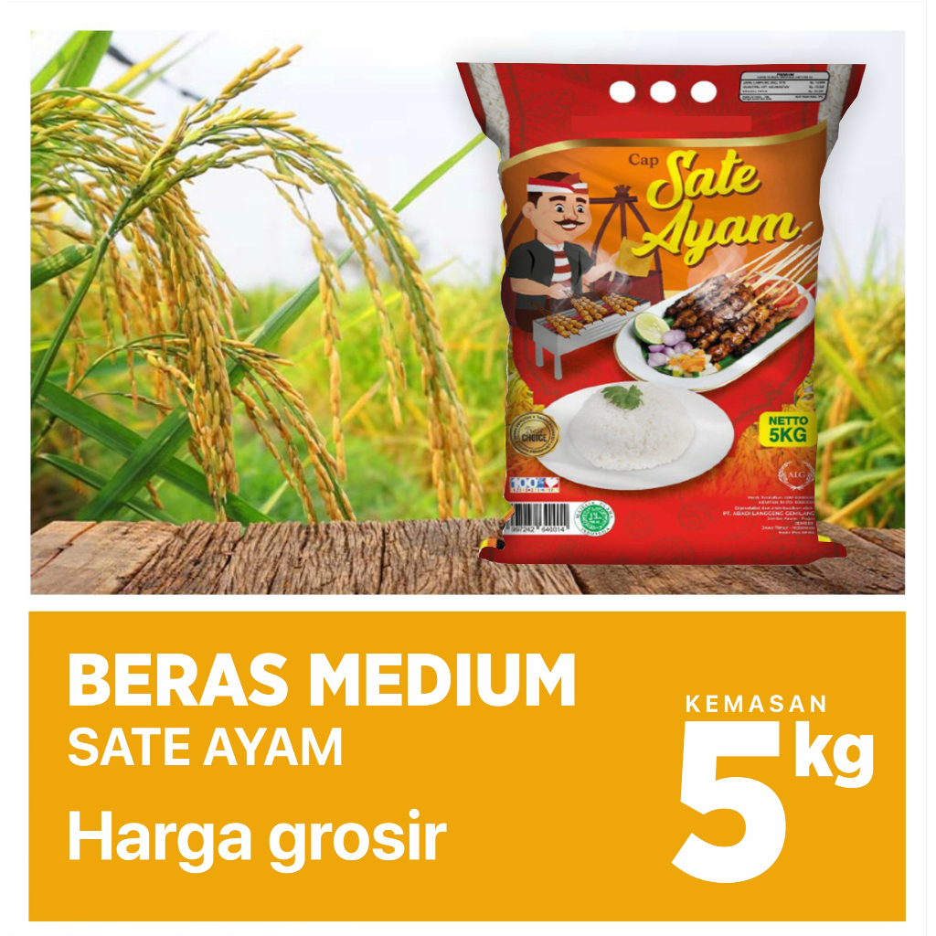 

Beras Sate Ayam Medium 5kg/Beras Murah