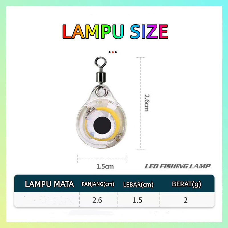 Led Lampu mata kecil/umpan cumi/ Mata Ikan Lampu Metal Jig/harga merah