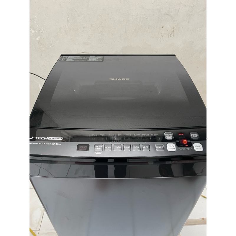 MESIN CUCI Sharp J-Tech BUKAAN ATAS MEGA MOUNT ES-M9500XT-SA ESM 9500 XT Mesin Cuci Top Loading 1 Ta