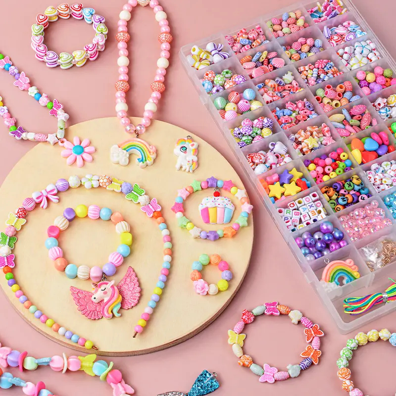 Mainan Anak Manik Manik DIY Kuromiii | Mainan Edukasi Kreatifitas Anak Beaded Set Kotak DIY Gelang K