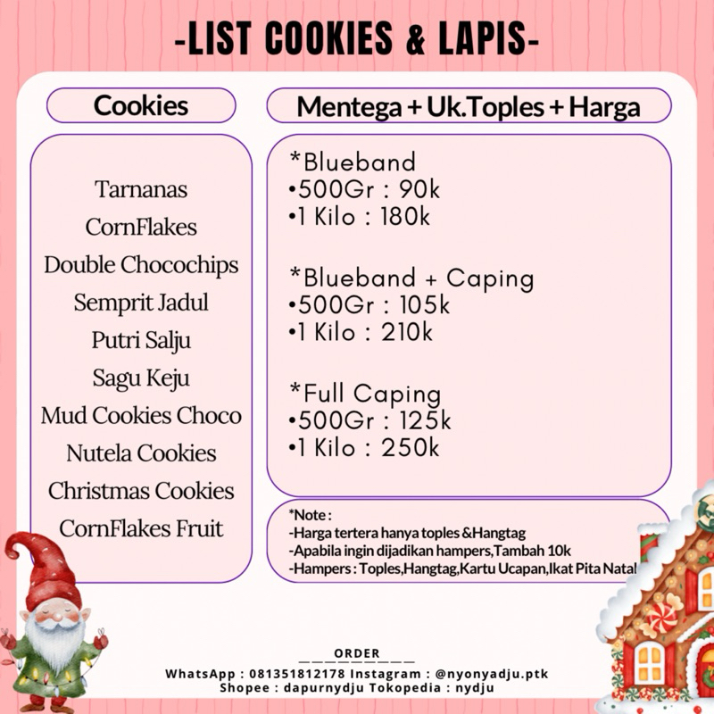 

Kue Kering Natal 2024 / Aneka Kue Kering / Hampers Natal / Parsel Natal