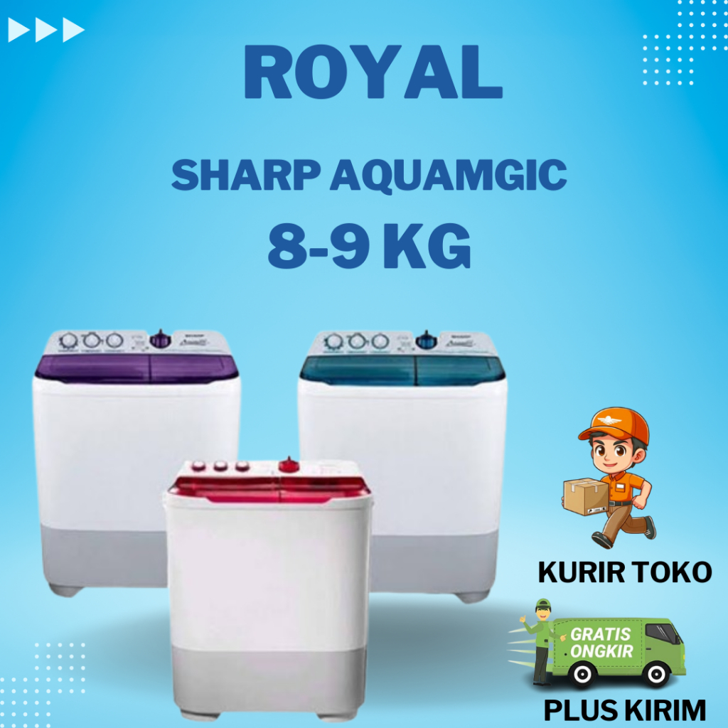 MESIN CUCI 2 TABUNG SHARP AQUAMAGIC 8-9 KG
