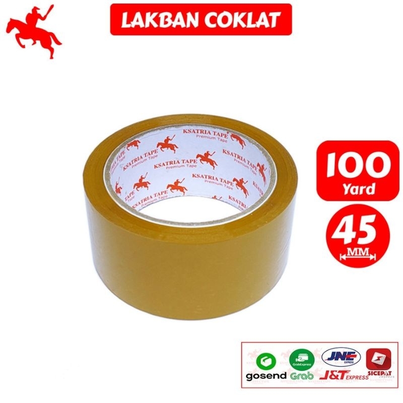 

Lakban Coklat - Bening KSATRIA Tape 100 Yard - 1 Slop