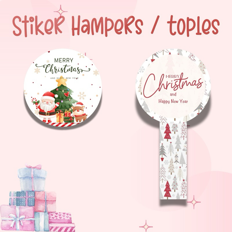 

Stiker Hampers Natal Stiker Label Toples Dos Christmas