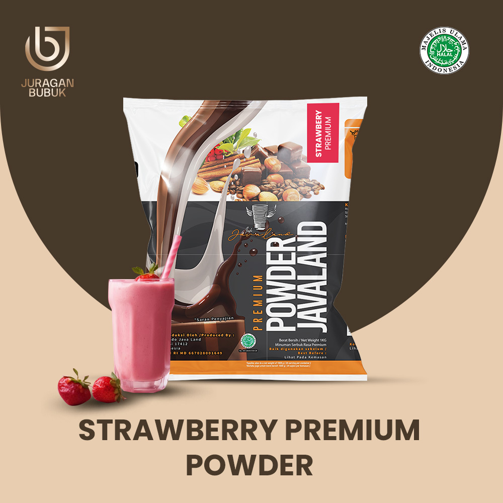 

PREMIUM Strawberry Powder Drink Bubuk Minuman Rasa Strawberry PREMIUM 1kg Javaland