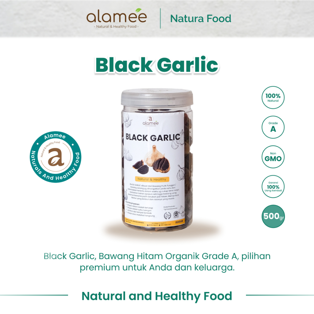 

ALAMEE Black Garlic Premium Bawang Hitam Tunggal Lanang 500gr