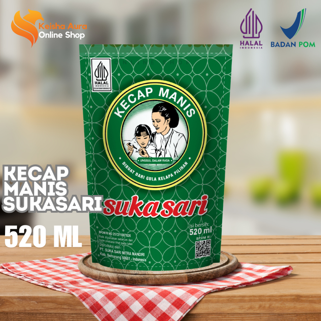 

kecap MANIS SUKA SARI lezat dan NIkmat kemasan Pouch 520 ml