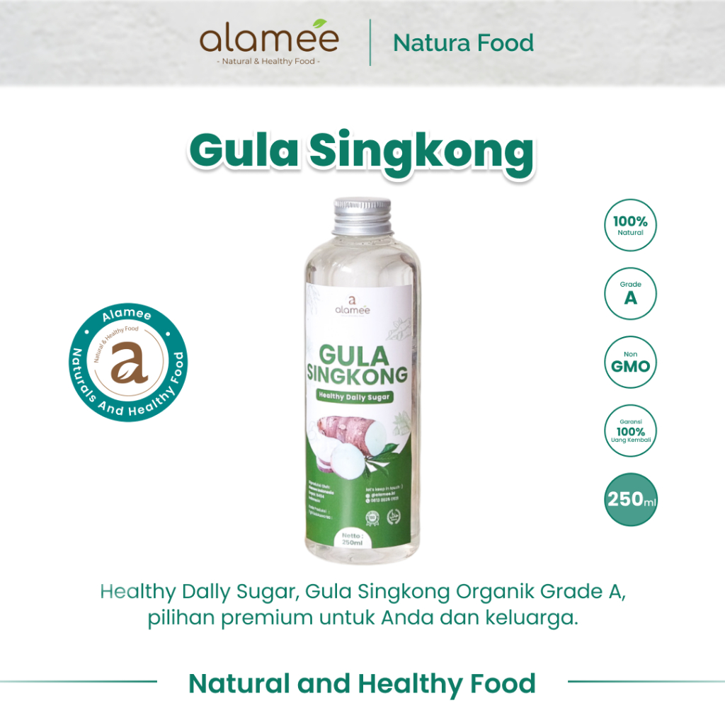 

ALAMEE Gula Singkong Cair Organik Rendah Kalori Sweetener Fructose Gluten Free 250ml