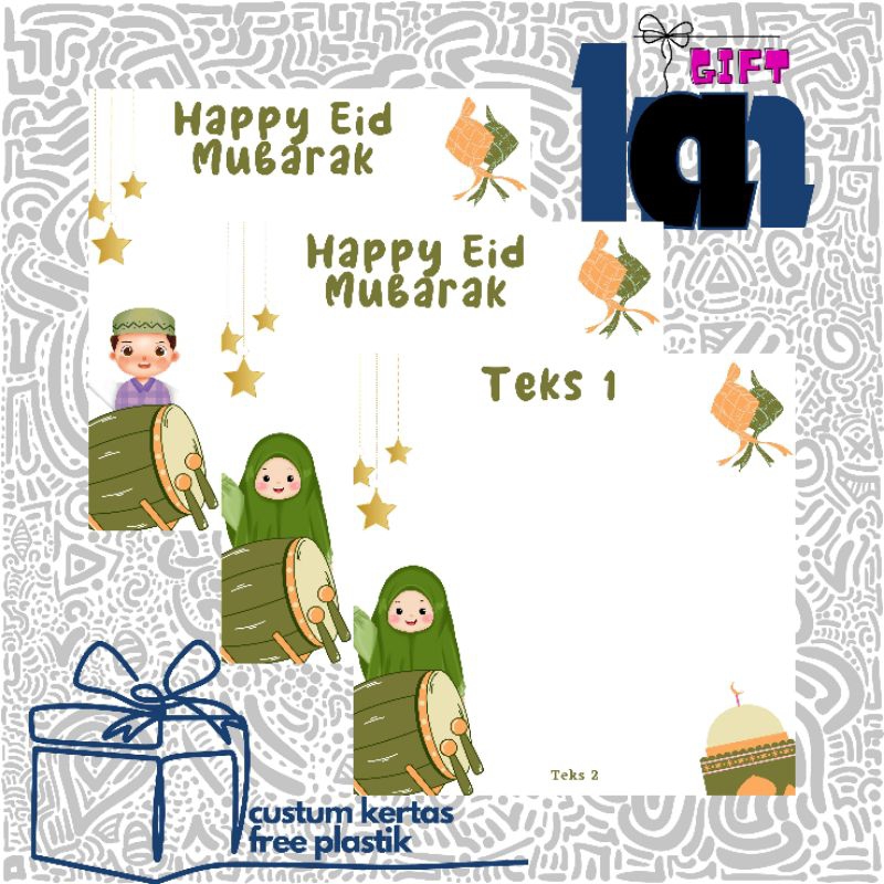 

HAN GIFT - EDISI EID 1.2 | ALAS PACKAGING | MINI GIFT CUSTOM KERTAS FREE PLASTIK | KARTU UCAPAN