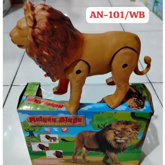 Mainan Singa Berjalan nyala robot lion