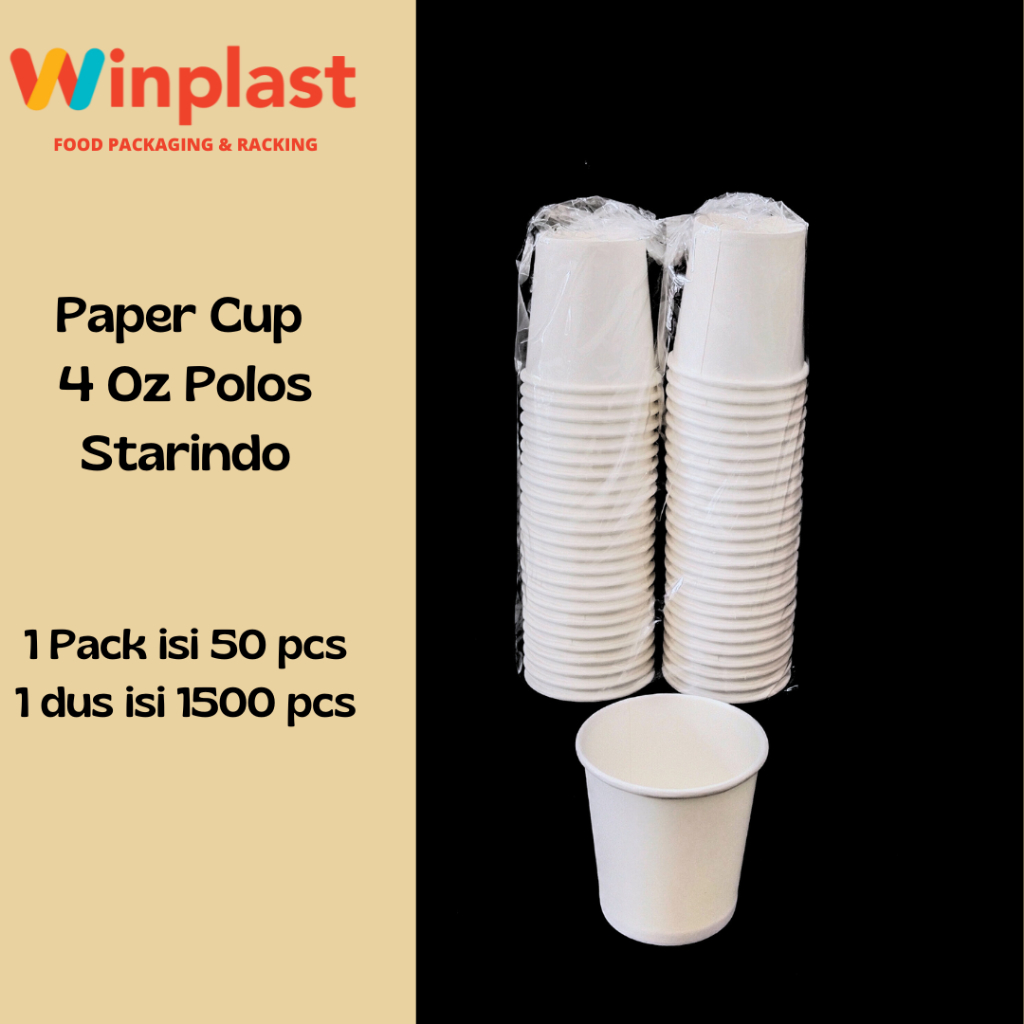 Starindo Paper Cup / Gelas Kertas / Gelas Tester / Gelas Sampling / Gelas Bubur Bayi Polos 4 Oz isi 