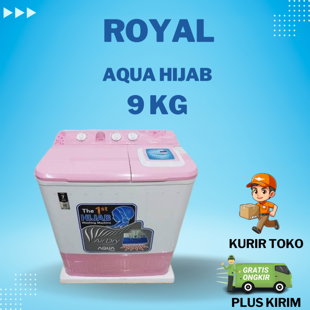 MESIN CUCI 2 TABUNG AQUA 9KG 961XT