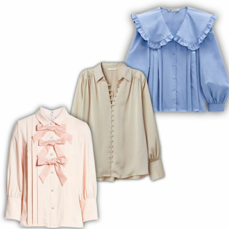 [PL] Kemeja / Blouse Wanita / Atasan Cewek / Satin / Katun / Motif / Leo / Piyama / Bludru / Sailor 