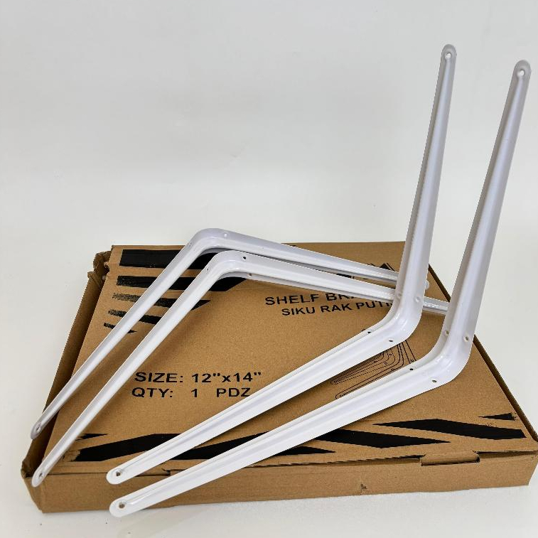 SIKU RAK BESI SOKONG TEBAL 12x14 INCH PUTIH / 30X35CM / SHELF BRACKET / SIKU DINDING L