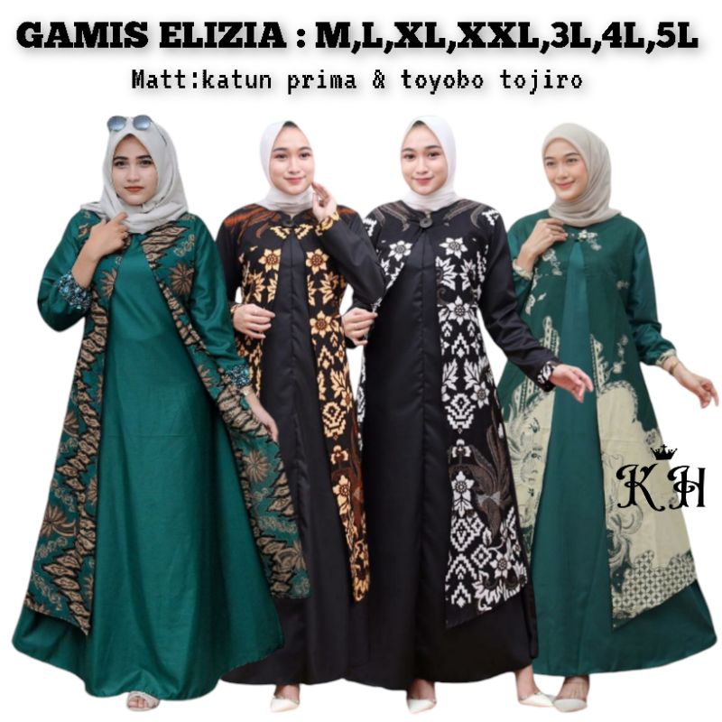 GAMIS BATIK WANITA M,L,XL,XXL,3L,4L,5L/GAMIS BATIK WANITA JUMBO LD:120,130,140 MODERN KOMBINASI