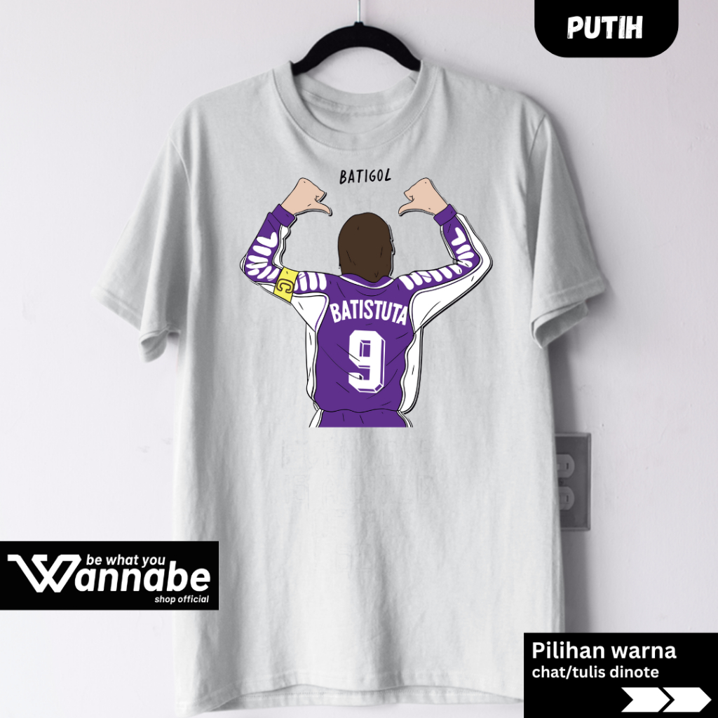 KAOS B0LA FIORENTINA BATISTUTA SIZE S - 7XL DEWASA JUMBO BIGSIZE BIG SIZE & KAOS ANAK PREMIUM