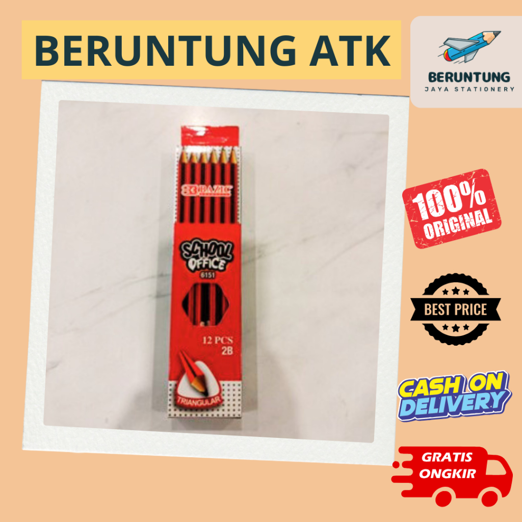 

Pensil Bazic 2B 1 Box Isi 12pcs