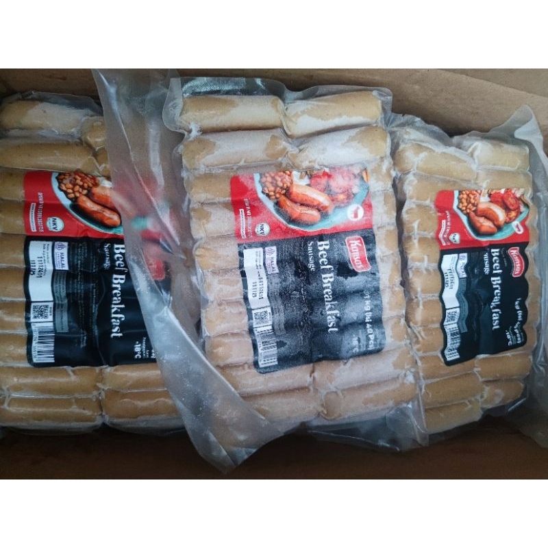 

sosis beef kansas Hotel Smoked Breakfast 1 kg isi 40 frozen