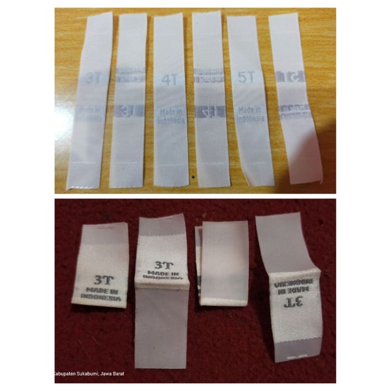 

tag size numbering label numbering size u/pakaian uk.(1,5x6)cm + (1,5x5,5)cm u/anak