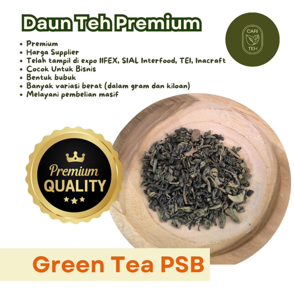 

Daun Premium Teh Hijau Green Tea Pekoe Super Big PSB [Cariteh] Premium 50gr, 100gr, 250gr