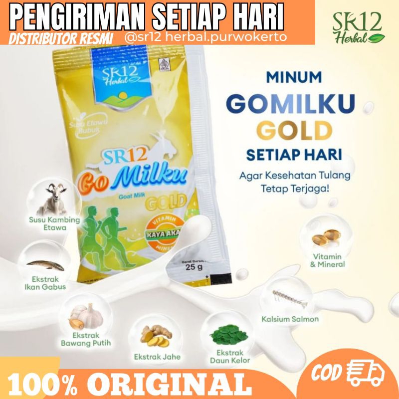 

Gomilku Gold SR12 Susu Kambing Etawa Kemasan Sachet Tanpa Gula Bisa Untuk Diabetes Menjaga Kesehatan Tulang Otot dan Sendi Halal BPOM