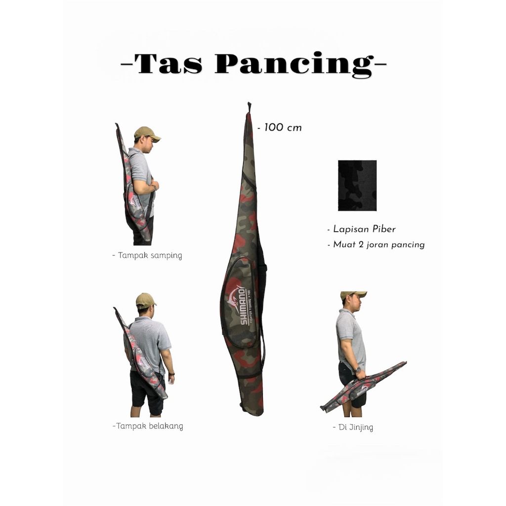 Tas Pancing Lapisan Piber Muat 2 Joran