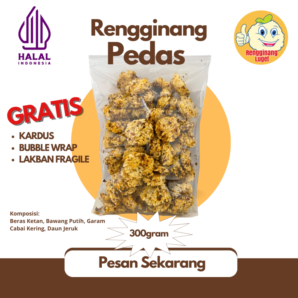 

Kerupuk Rengginang MATANG Rasa Pedas Daun Jeruk Berat 300 Gram Cemilan Khas Snack Wonosobo 100% Asli Ketan (Ukuran Mini Coin)