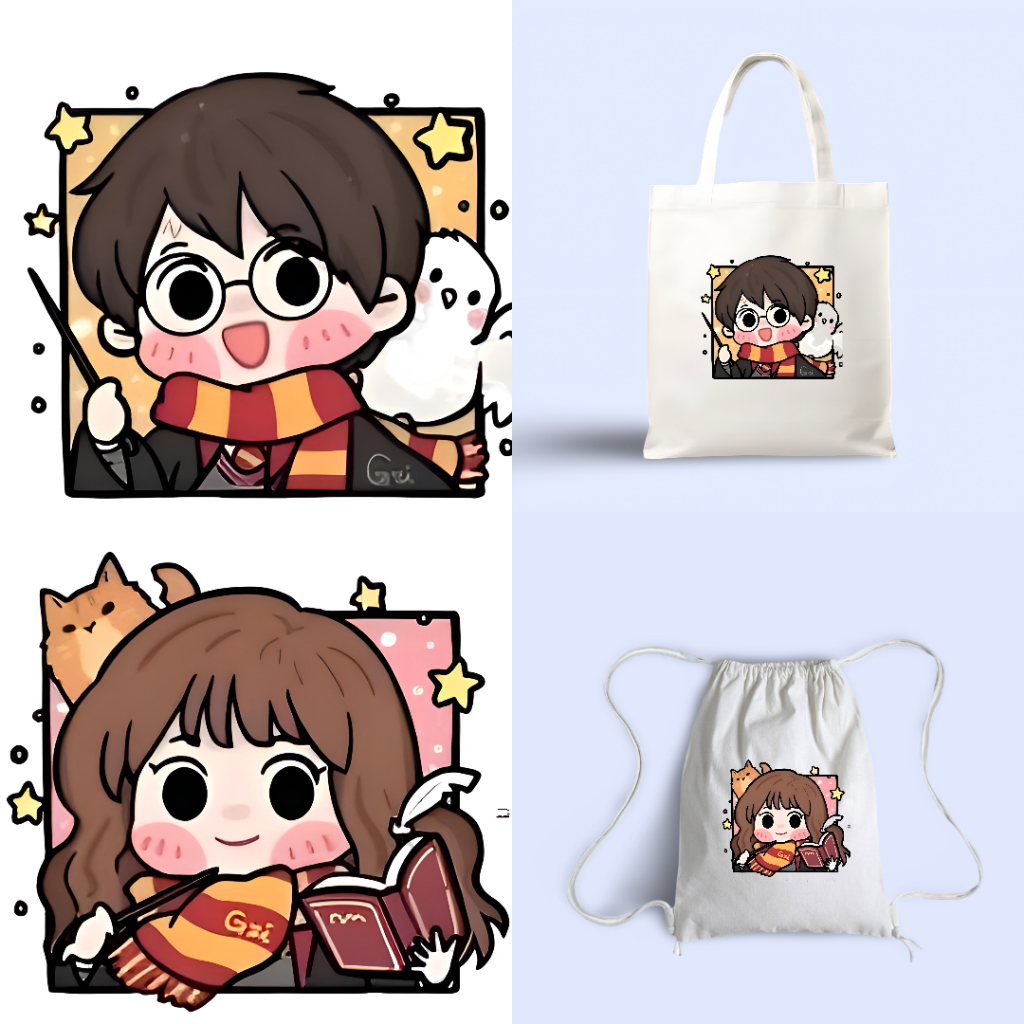 TAS TOTEBAG KANVAS RESLETING HARRY POTTER ORI DISNEY WANITA TAS RAJUT