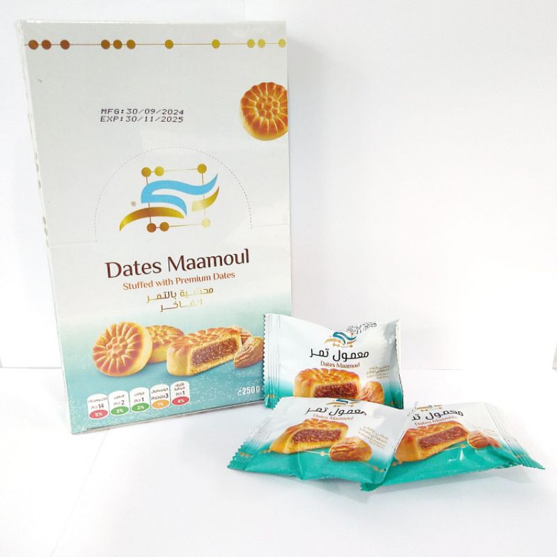 

DATES MAAMOUL STUFFED WITH PREMIUM DATES ASLI SAUDI ISI 12PCS 250G