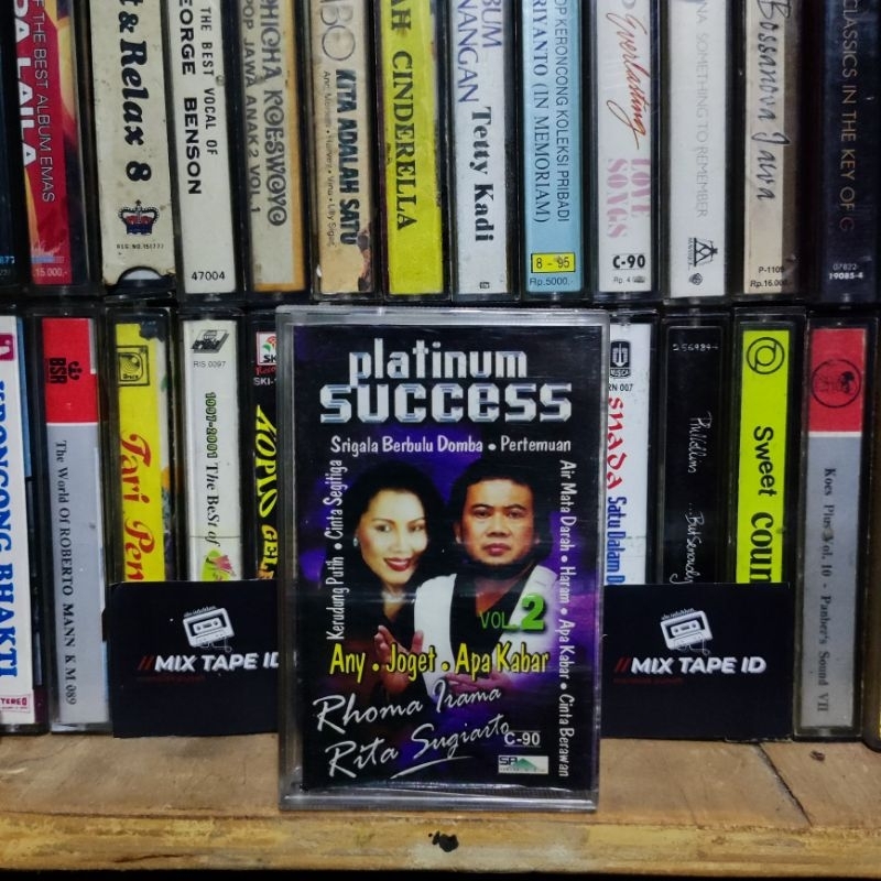Kaset Pita - Rhoma Irama - Rita Sugiarto - Platinum Succes - Dangdut - Radio Tape - Kaset - Radio - 