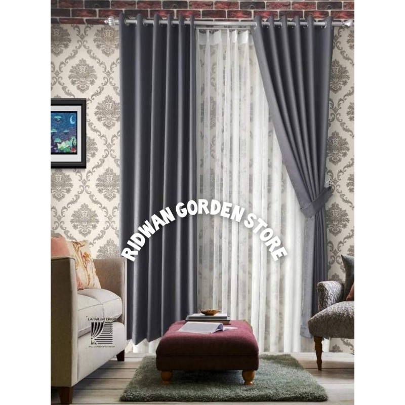 Gorden Blackout Import | Tirai Pintu Panjang 3 Meter Jendela Ruang Tamu Minimalis