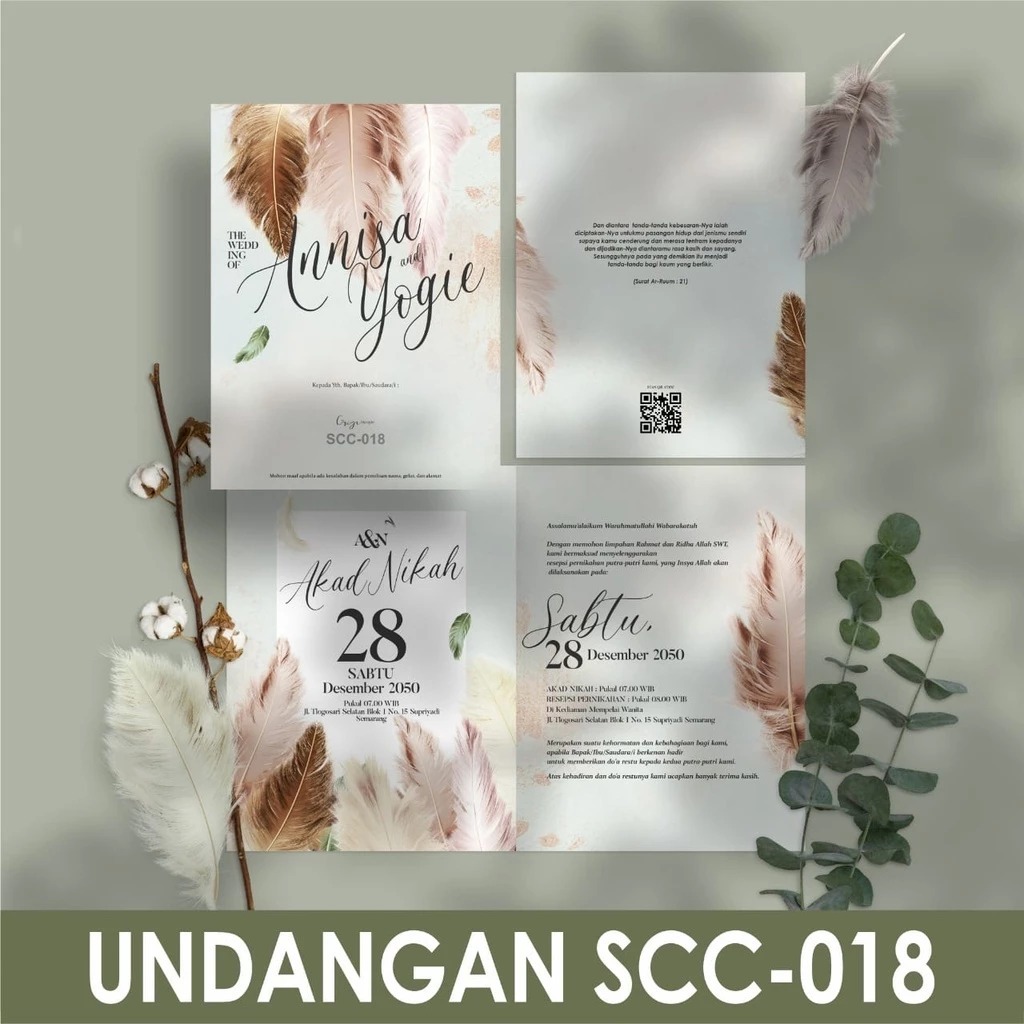 UNDANGAN PERNIKAHAN SCC 018 | Cantik | Murah