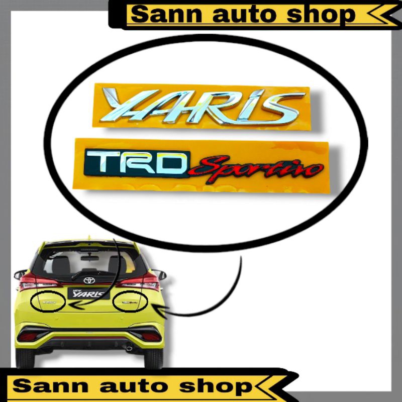 Emblem Yaris Paket Komplite TRD Sportivo 2012-2020 Original/ Emblem Bagasi Yaris TRD Sportivo Origin
