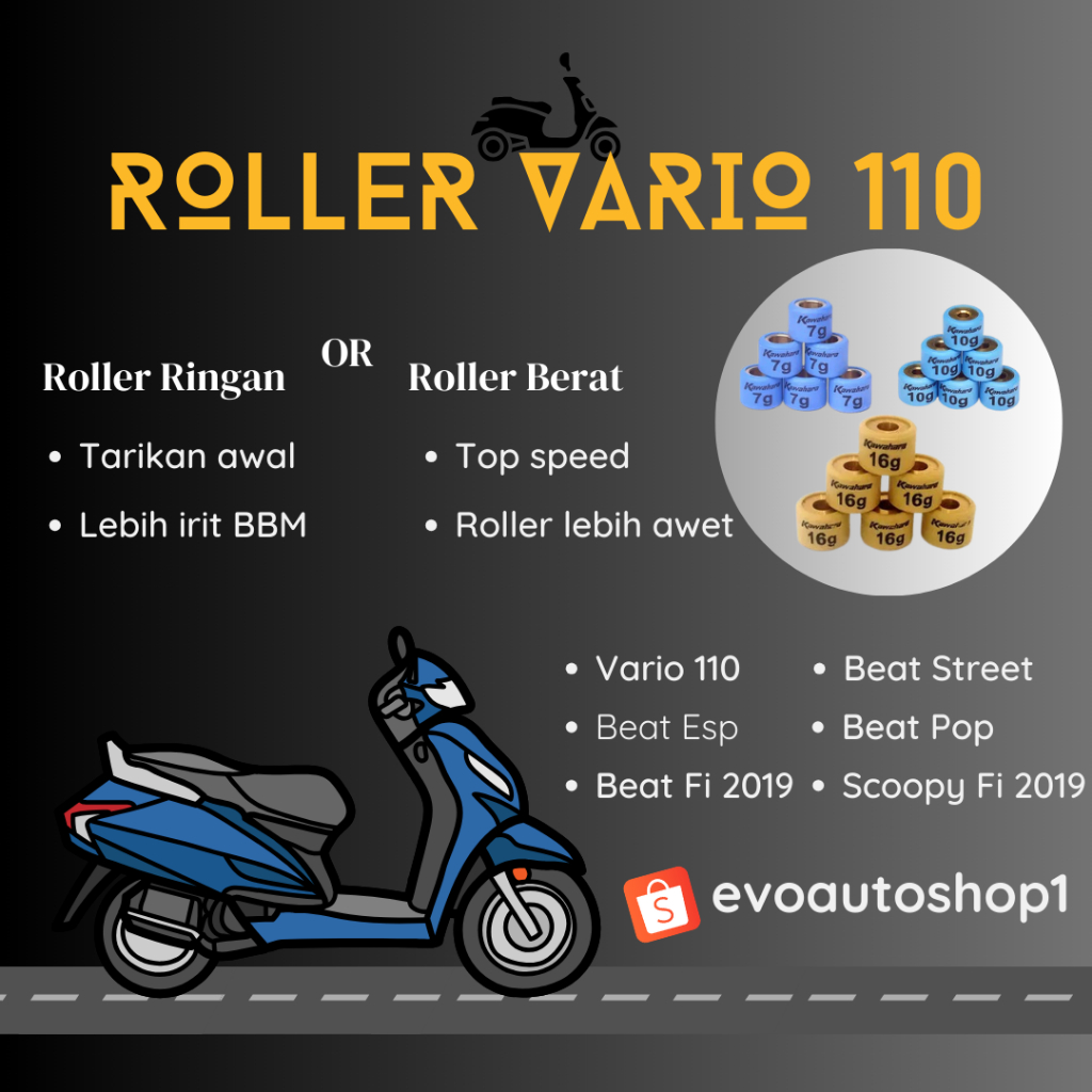 Roller Kawahara Vario 110, Beat Fi 2019, Beat Esp, Beat Street, Beat Pop, Scoopy Fi 2019