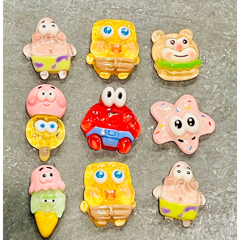 25 pcs clay sponsbob bikini button transparan