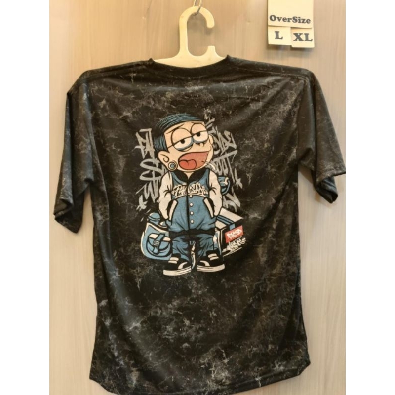 Nobita Kartun Kaos Baju Tshirt Atasan Distro Allsize M L Warna Hitam