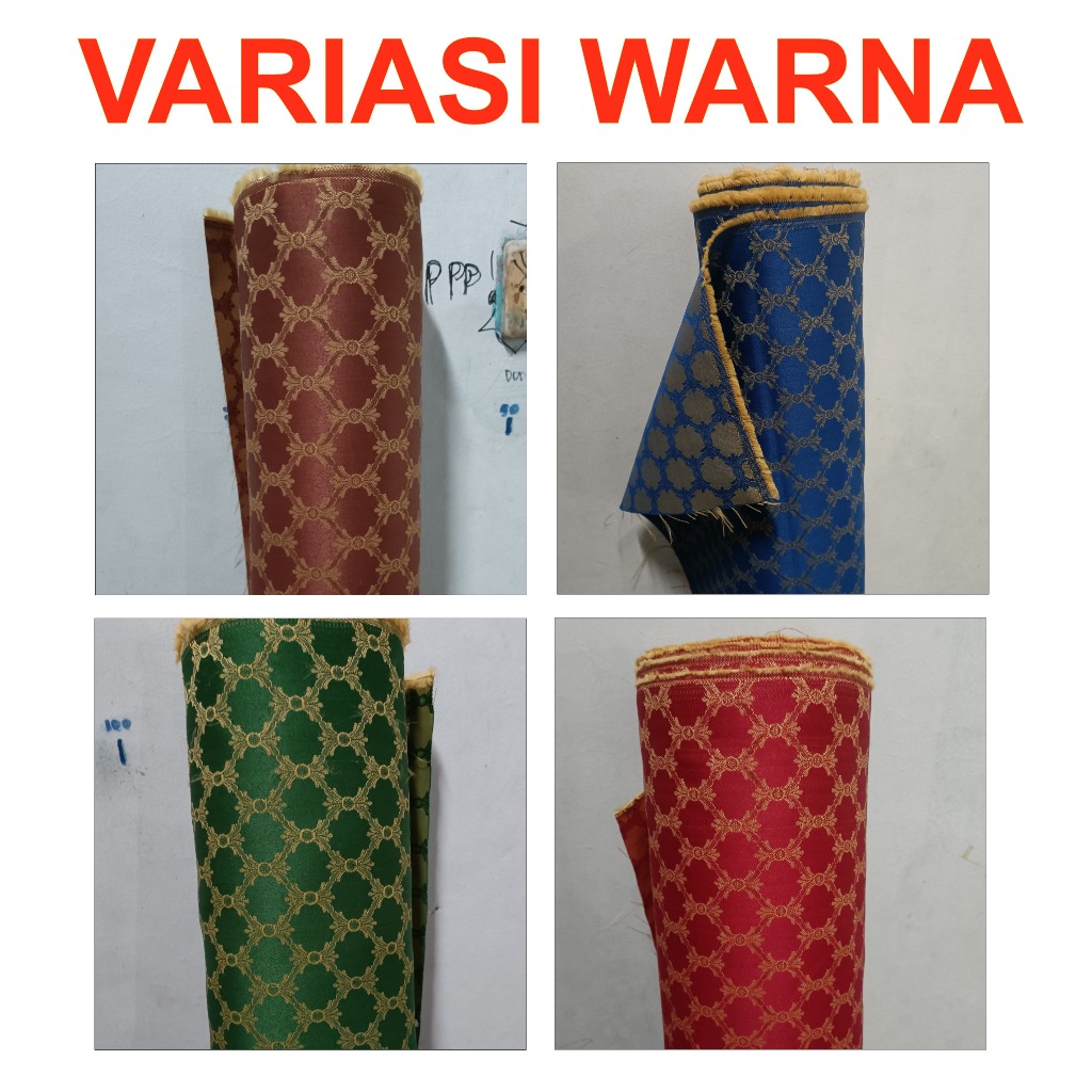RB Kulit Bahan Kain Furniture Kursi Sofa Jok Motif Timbul Variasi Bunga Murah Meteran
