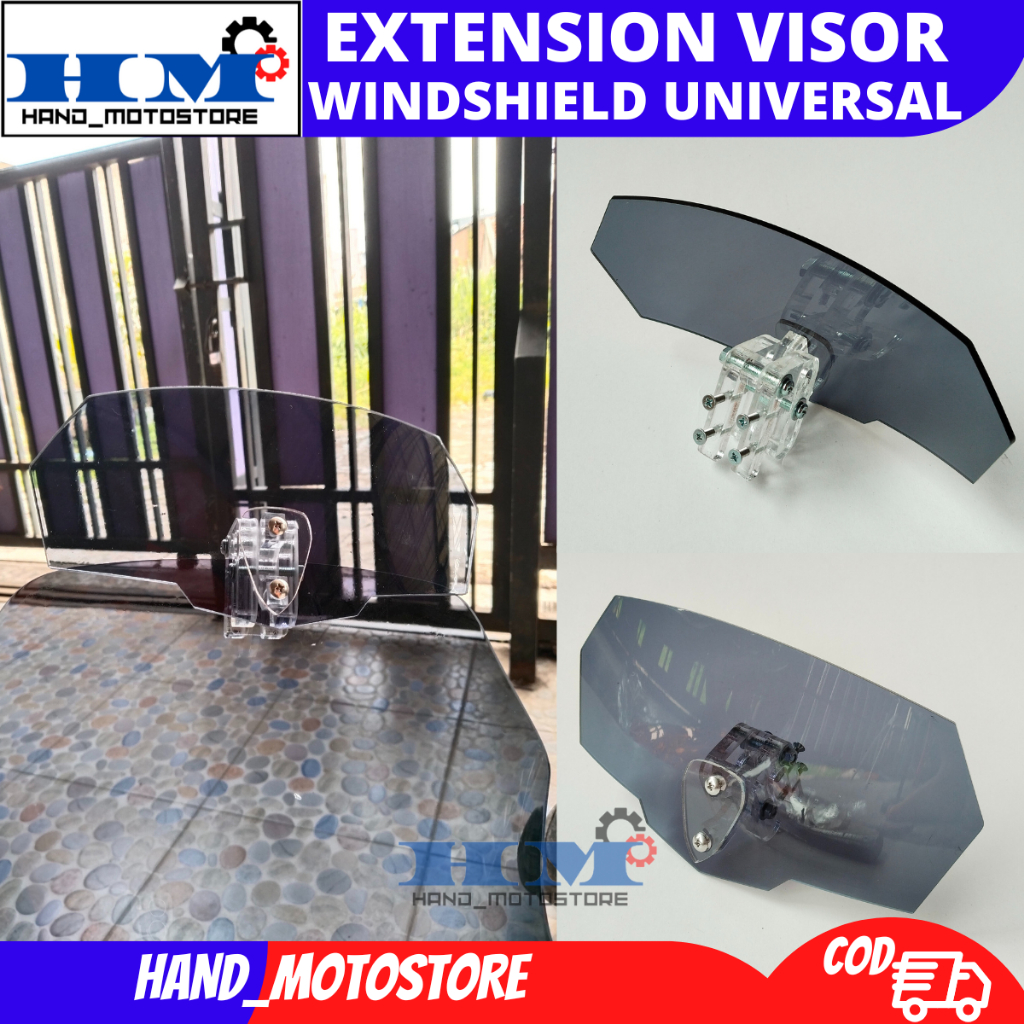 EXTENSION VISOR WINDSHIELD ADV CB150X NMAX PCX VIXION BYSON CB150R VERZA UNIVERSAL CAPITAN BAHAN AKR