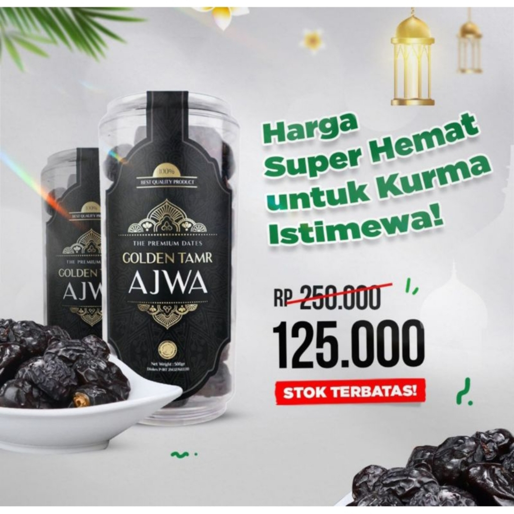 

Kurma Ajwa Golden Tamr 500gr / kurma ajwa 500 gr / kurma nabi kurma ajwa 500gr