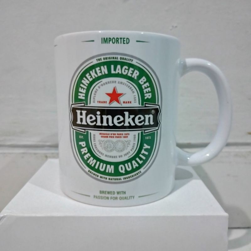 Mug custom heineken souvenir hampers gelas custom merchandise