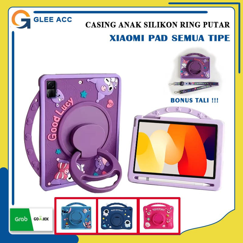 XIAOMI Redmi Pad 10.61 SE Pad 5 6 11 Inch 2021 2022 2023 Casing Silikon Anak Ring Putar Pelindung Ta