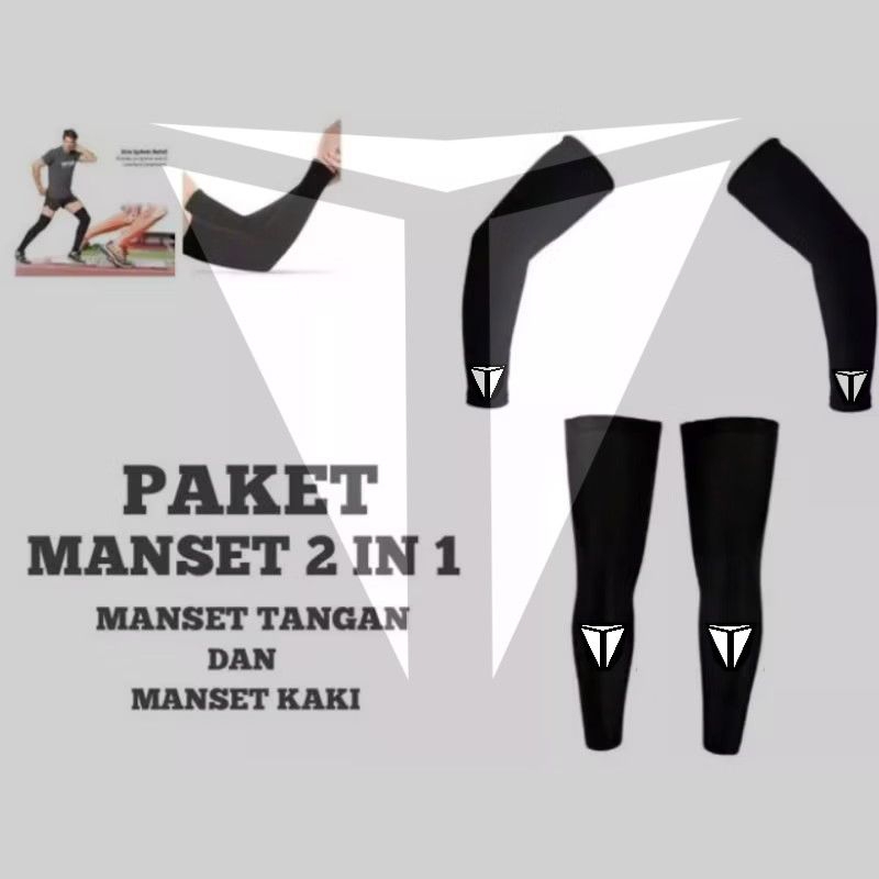 Sepasang Manset Tangan Kaki Olahraga Volly Pria Wanita Handsocks Deker Knee Premium