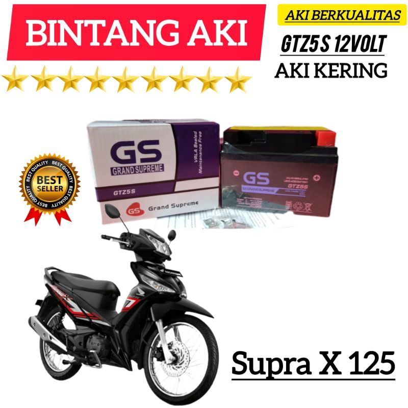 Aki Motor Supra X 125 Aki Motor GS Grand Supreme Aki Kering Accu kering GTZ5S 12 volt 4Ah