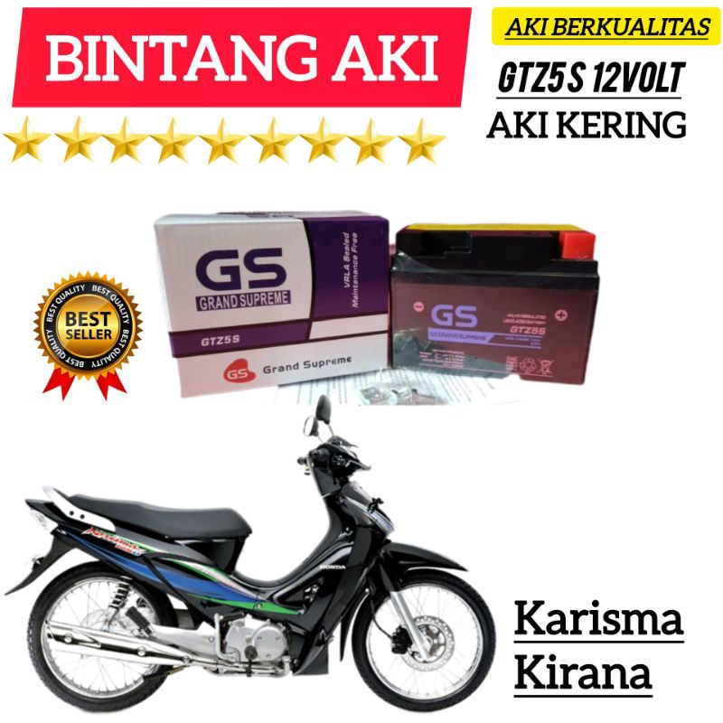 Aki Motor Karisma Aki Motor Kirana Aki Motor GS Grand Supreme Aki Kering Accu kering GTZ5S 12 Volt 4